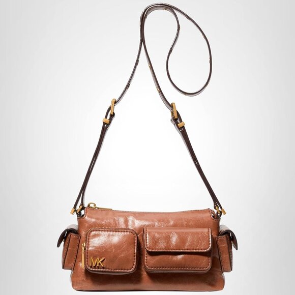 Dakota Small Convertible Crossbody Bag Antique Gold-tone Leather Compact